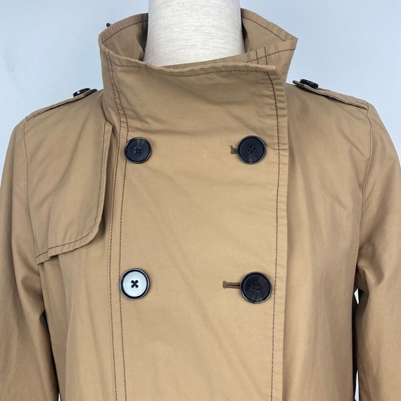 GAP Double Breasted Trench Coat/Raincoat Tan Khaki - Picture 3 of 14